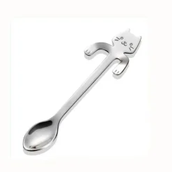 Süßer Teelöffel mit langem Griff und Katze