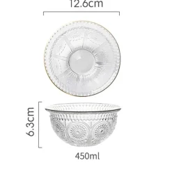 Servierschüssel aus geprägtem Glas – dekorative Schale