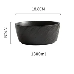 Servierschüssel aus mattierter Keramik – Schale mit gerader Kante und Steinstruktur