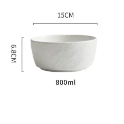 Servierschüssel aus mattierter Keramik – Schale mit gerader Kante und Steinstruktur