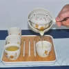 Süßes Katzen-Kung-Fu-Teeset – selbstdrehendes Teegeschirr
