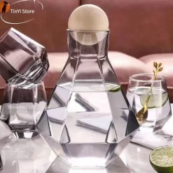 Set aus Wasserkocher und Saftkrug aus Kristallglas – elegantes, klares Trinkgeschirr