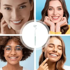 S-förmige, vertikale Zahnbürste mit weichen Borsten – ergonomisches Mundpflegewerkzeug