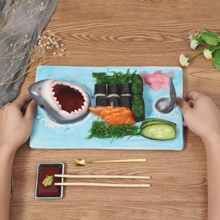 Shark Bite Sushi-Platte – Einzigartiges Serviertablett für Sushi-Liebhaber