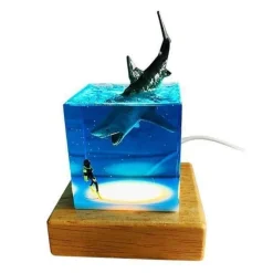 Shark Diver LED Night Light - Decorative Lamp for Kids