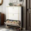 Shoe Cabinet - Elegant Storage with 3 Flip Drawers