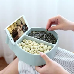 Süßigkeiten-Nuss-Box mit Telefonhalter – Kreativer Snack-Organizer