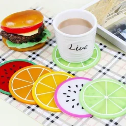 Silikon-Obstuntersetzer - 5er-Set Getränkeuntersetzer