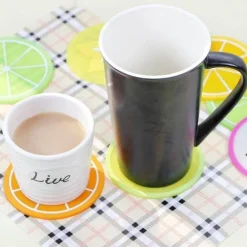 Silikon-Obstuntersetzer - 5er-Set Getränkeuntersetzer