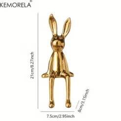 Sitzendes Kaninchen-Ornament aus Keramik – luxuriöser Wohndekor-Akzent