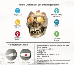 Skull LED Night Light - Halloween Spooky Decor