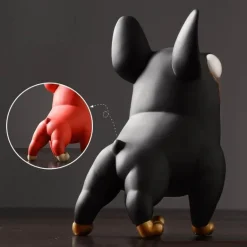 Skulptur einer Französischen Bulldogge – Dekoratives Kunstwerk für Zuhause