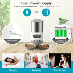 Smart Pet Feeder - Automatischer 2-Wege-Mahlzeitenverteiler