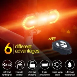 Smartes Fahrradlicht mit Fernbedienung – Innovative Blinker-Sicherheitslampe