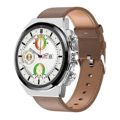 Smartwatch mit Bluetooth-Kopfhörern – klassisches Lederdesign