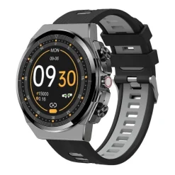 Smartwatch mit Bluetooth-Kopfhörern – klassisches Lederdesign