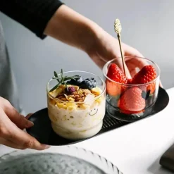 Smiley-Herz-Glasbecher-Set – 300 ml, Trinkgeschirr für Tee und Kaffee