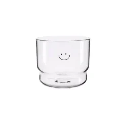 Smiley-Herz-Glasbecher-Set – 300 ml, Trinkgeschirr für Tee und Kaffee