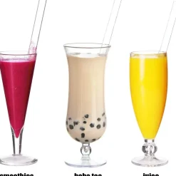 Smoothie-Strohhalme aus klarem Glas – 12 mm breit für Boba-Milchshakes
