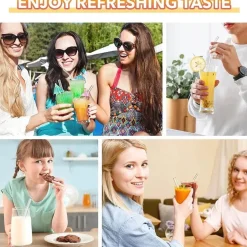 Smoothie-Strohhalme aus klarem Glas – 12 mm breit für Boba-Milchshakes