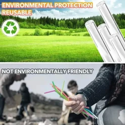 Smoothie-Strohhalme aus klarem Glas – 12 mm breit für Boba-Milchshakes