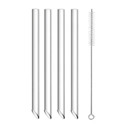 Smoothie-Strohhalme aus klarem Glas – 12 mm breit für Boba-Milchshakes