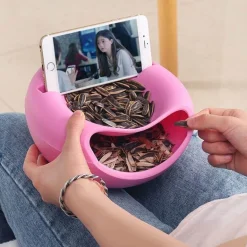 Snackschale mit Telefonhalter – Snacktablett für Filme und Spiele