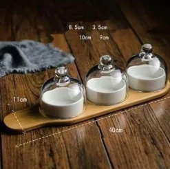 Snackteller aus Keramik mit Glasdeckel – elegante Servierplatte