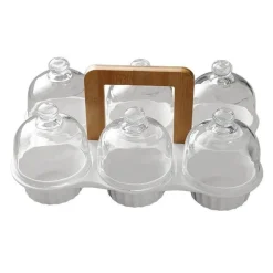 Snackteller aus Keramik mit Glasdeckel – elegante Servierplatte