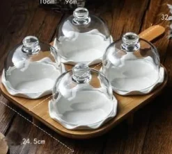 Snackteller aus Keramik mit Glasdeckel – elegante Servierplatte