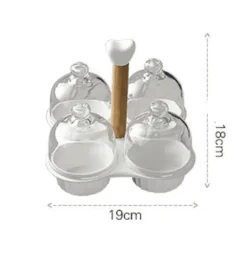 Snackteller aus Keramik mit Glasdeckel – elegante Servierplatte