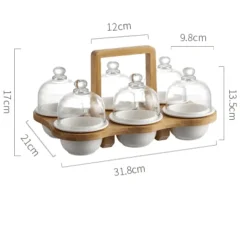 Snackteller aus Keramik mit Glasdeckel – elegante Servierplatte