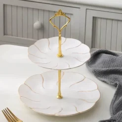 Snackteller aus Knochenporzellan mit Goldeinlage – Serviergeschirr für Früchte und Süßigkeiten