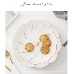 Snackteller aus Knochenporzellan mit Goldeinlage – Serviergeschirr für Früchte und Süßigkeiten