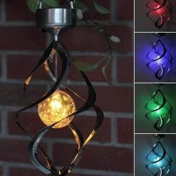 Solar LED Wind Chimes - Color-Changing Decorative Lights