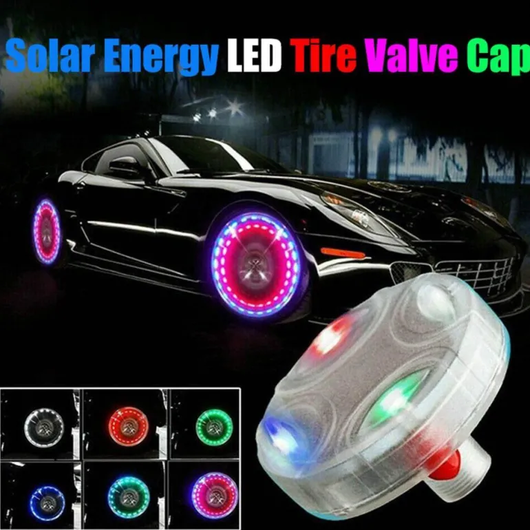 Solar RGB LED Reifenlicht - Automatisch leuchtendes Autozubehör