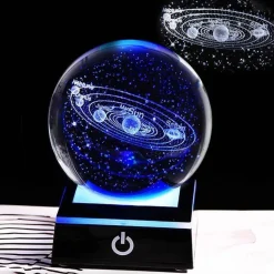 Solar System Crystal Globe Lamp - Planetary Night Light