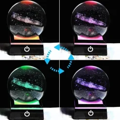 Solar System Crystal Globe Lamp - Planetary Night Light
