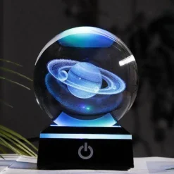Solar System Crystal Globe Lamp - Planetary Night Light