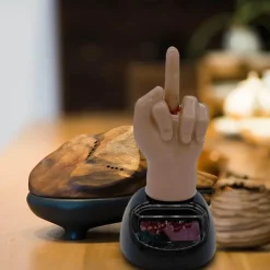 Solarbetriebenes Mittelfinger-Auto-Armaturenbrett-Dekor – lustiges Auto-Accessoire