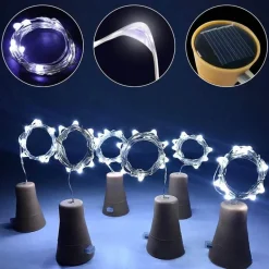 Solar-Flaschenkorken-Lichterkette – Dekorative Lichterkette für den Außenbereich