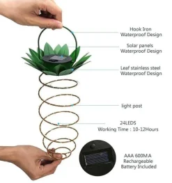Solar-Gartenleuchte Ananas – Dekorative Außenlampe