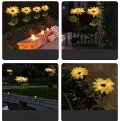 Solar-Gartenleuchten – wasserdichtes, dekoratives Sonnenblumen-Design