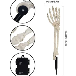Solarleuchten mit Skelettarm – Halloween-Dekoration für draußen