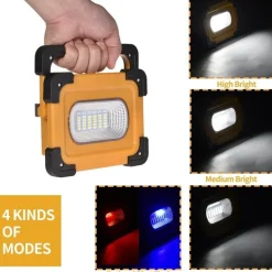 Solar-Powerbank mit LED-Licht – Tragbares Camping-Ladegerät