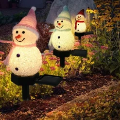Solar-Schneemann-Weihnachtsdekoration – Weihnachtslicht für draußen