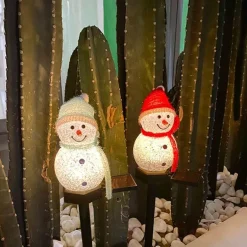 Solar-Schneemann-Weihnachtsdekoration – Weihnachtslicht für draußen