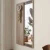 Space-Saving Hallway Mirror with Hooks - Stylish Dressing Mirror