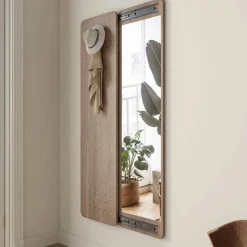 Space-Saving Hallway Mirror with Hooks - Stylish Dressing Mirror