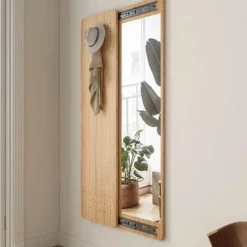Space-Saving Hallway Mirror with Hooks - Stylish Dressing Mirror